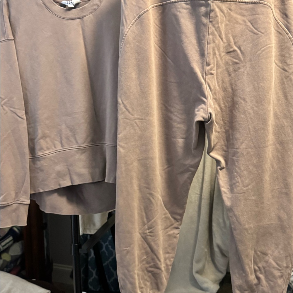 JoyLab Taupe Crewneck Sweatshirt - Picture 3 of 4